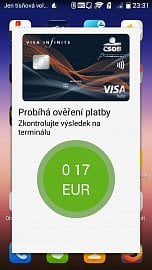 Úspěšná platba 0,17 €.