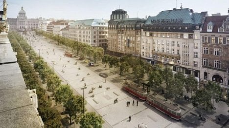 Náhledový obrázek - Tramvaje se vrátí v roce 2023 na Václavské náměstí. Rozšíří se chodníky a přibudou stromy