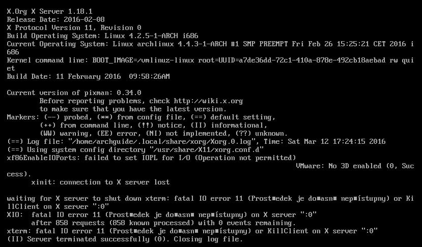Arch: instalace grafického prostředí Xorg
