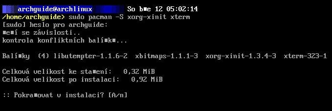 Arch: instalace grafického prostředí Xorg