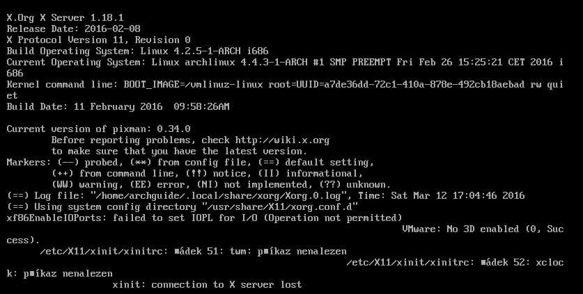 Arch: instalace grafického prostředí Xorg