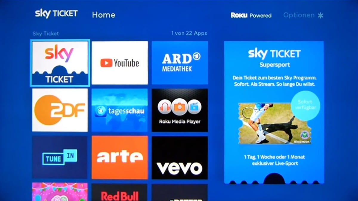 Nastavení Sky Ticket