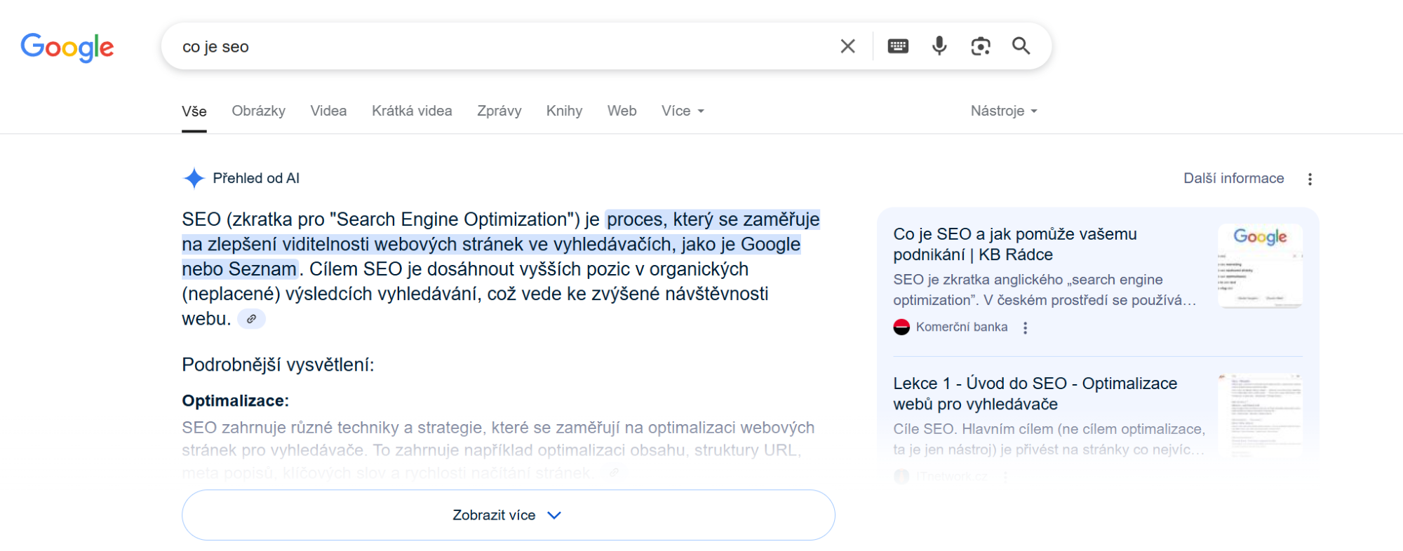 Grafika o AI Overviews