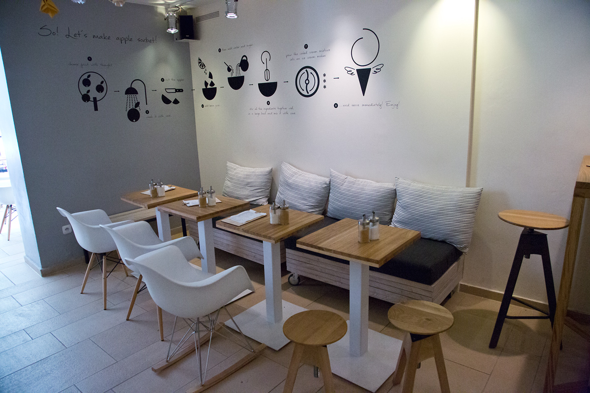 Ve zmrzlinářství Angelato prodávají zmrzlinu po celý rok.