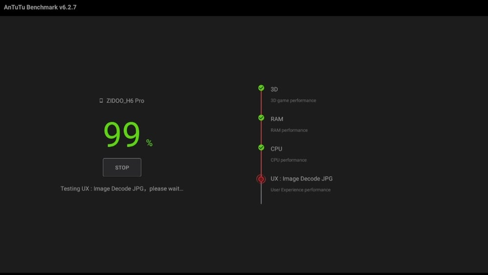 Zidoo H6 Pro - AnTuTu a CPU-Z