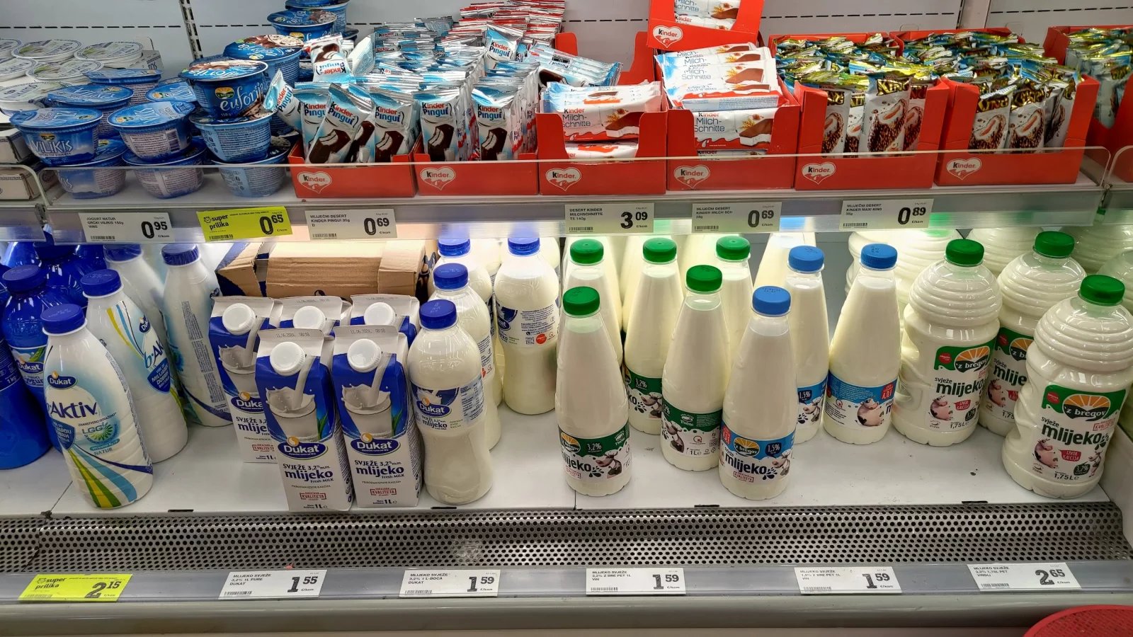 Ceny potravin v Chorvatsku. Konzum, Baška, ostrov Krk. (9. 6. 2024)