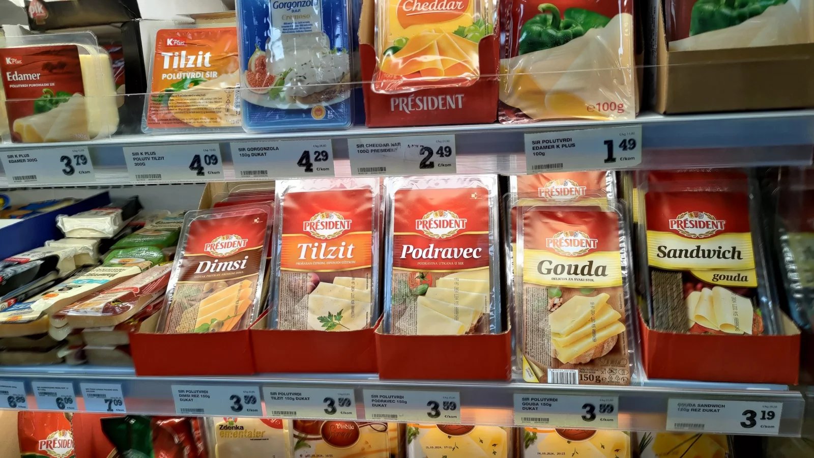Ceny potravin v Chorvatsku. Konzum, Baška, ostrov Krk. (9. 6. 2024)