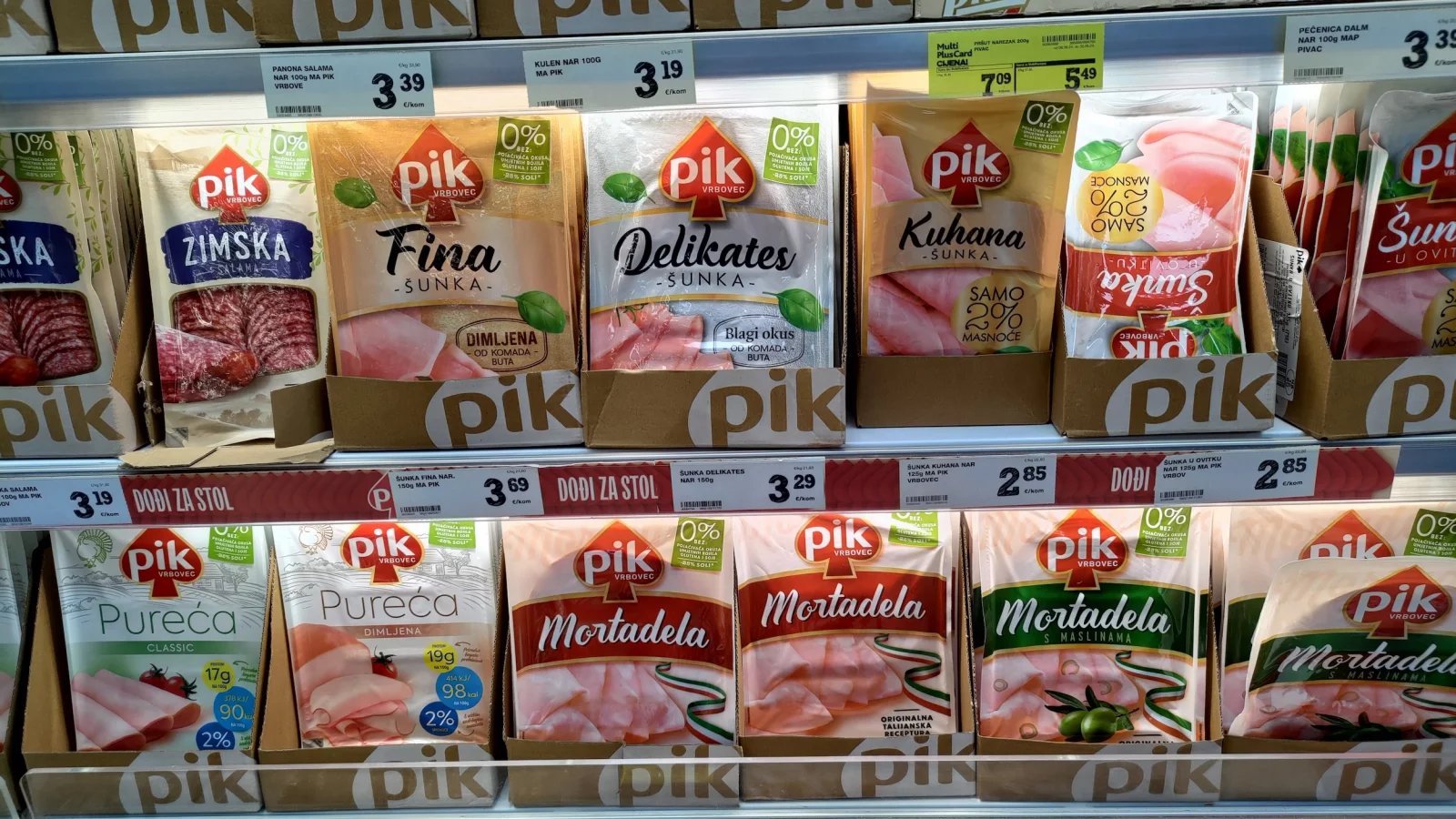 Ceny potravin v Chorvatsku. Konzum, Baška, ostrov Krk. (9. 6. 2024)