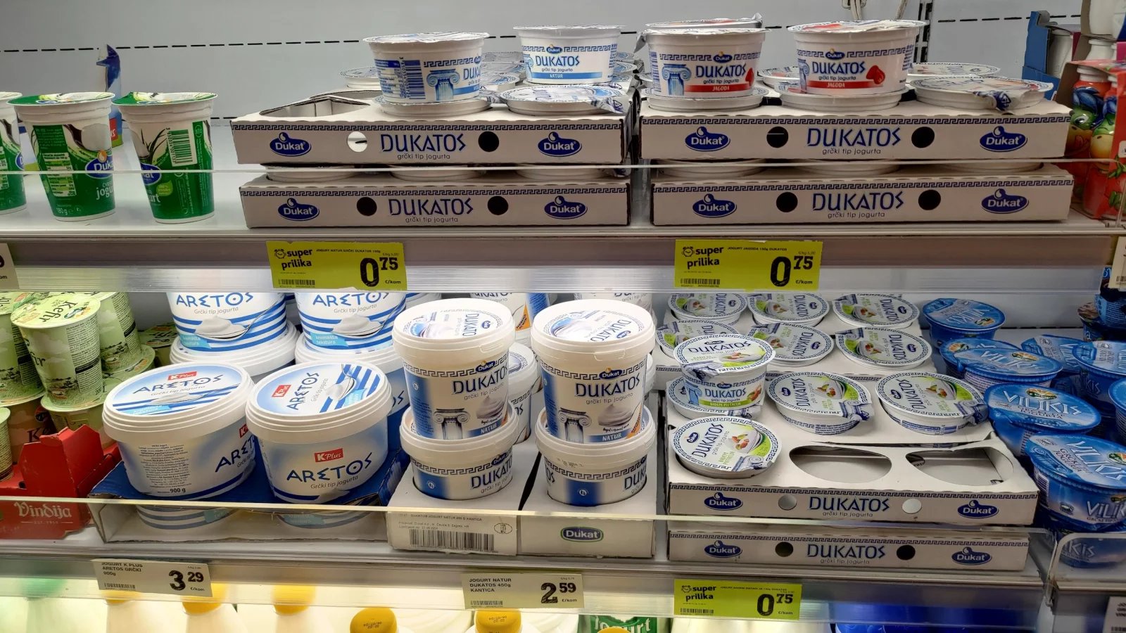 Ceny potravin v Chorvatsku. Konzum, Baška, ostrov Krk. (9. 6. 2024)