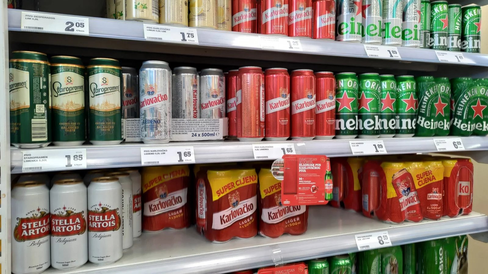 Ceny potravin v Chorvatsku. Konzum, Baška, ostrov Krk. (9. 6. 2024)