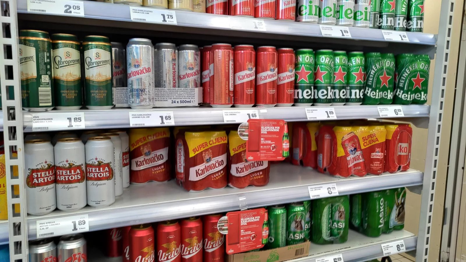Ceny potravin v Chorvatsku. Konzum, Baška, ostrov Krk. (9. 6. 2024)