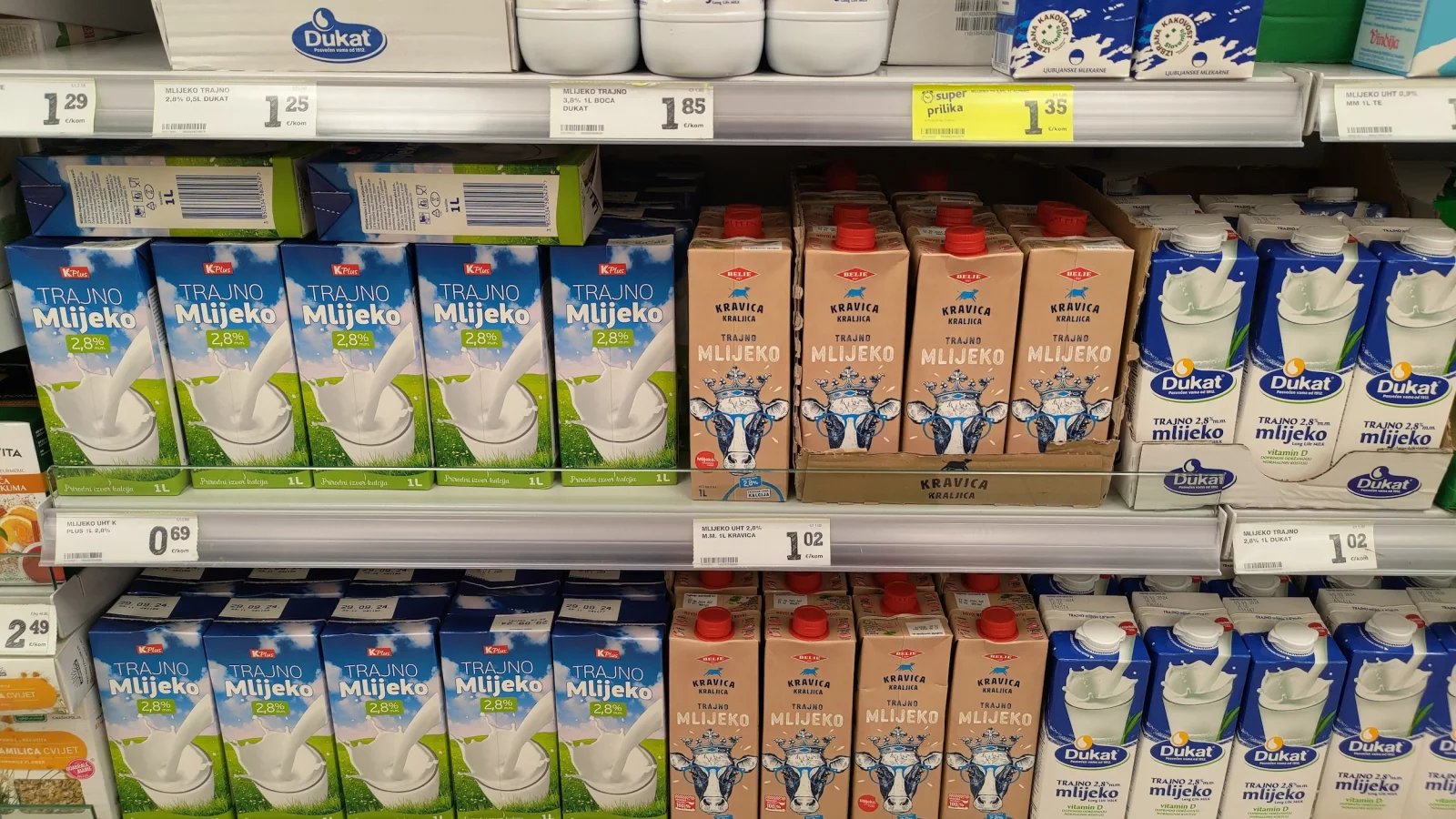 Ceny potravin v Chorvatsku. Konzum, Baška, ostrov Krk. (9. 6. 2024)