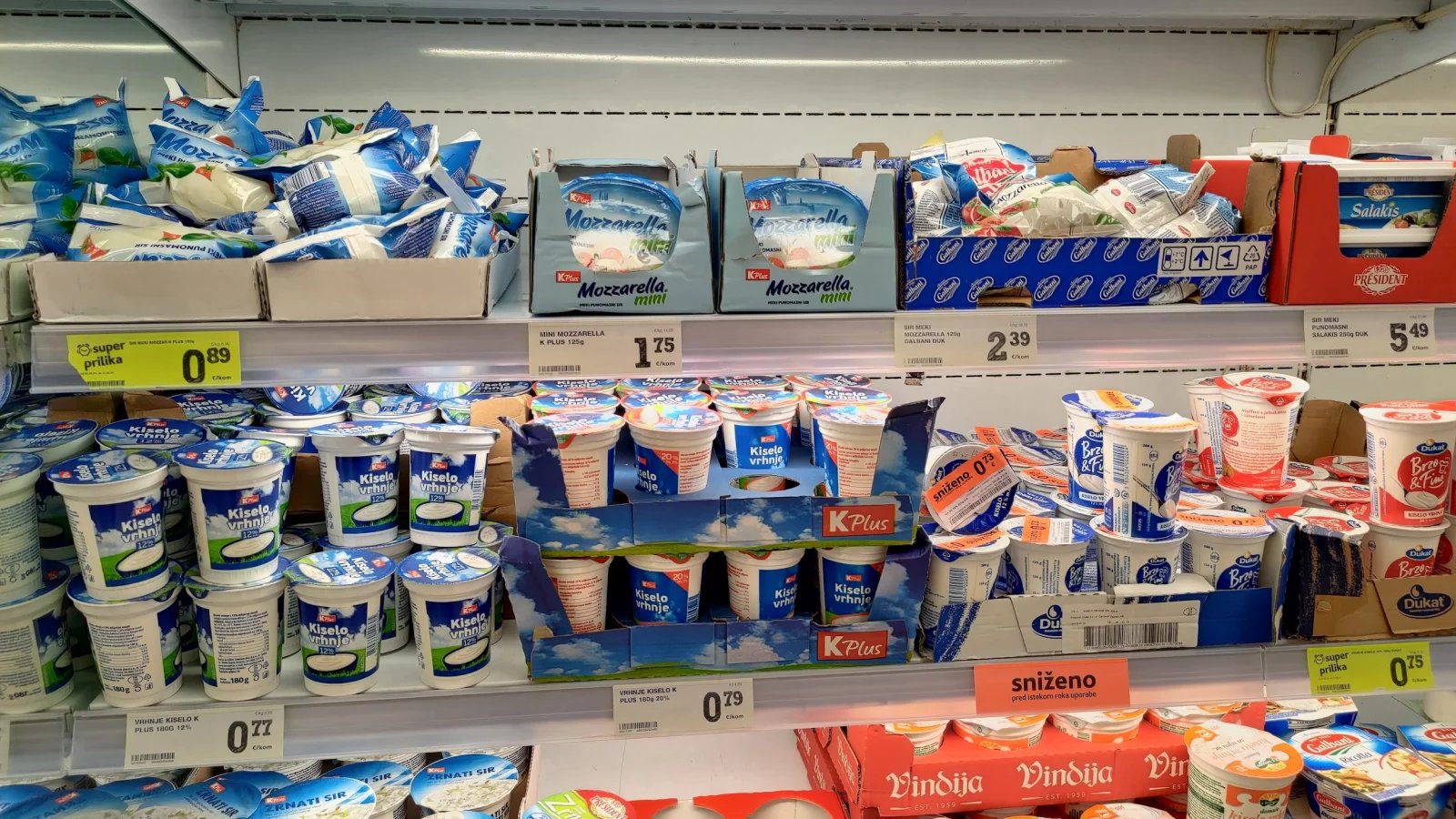 Ceny potravin v Chorvatsku. Konzum, Baška, ostrov Krk. (9. 6. 2024)