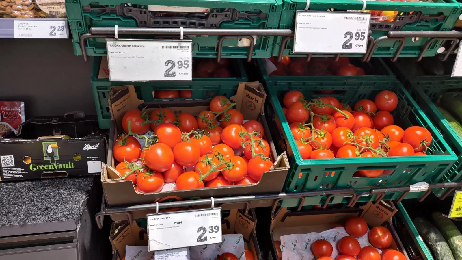 Ceny potravin v Chorvatsku. Konzum, Baška, ostrov Krk. (9. 6. 2024)