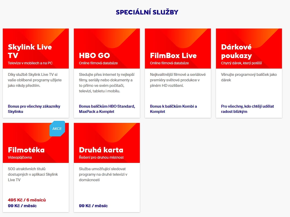 Tarify a balíčky Skylink - léto 2020