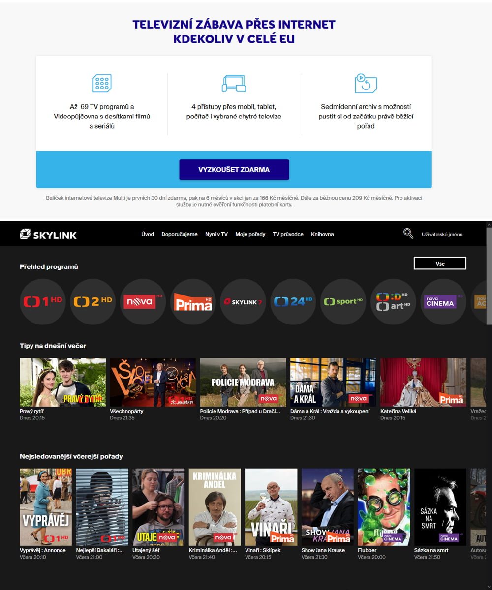 Tarify a balíčky Skylink - léto 2020