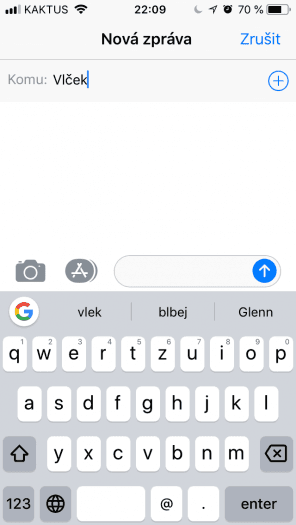 Gboard pro iOS již podporuje české QWERTZ