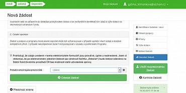 po kontrole náhledu a volbě příslušného úřadu žádost odešlete