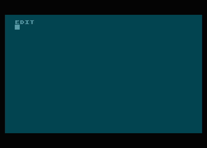 Úvodní obrazovka Atari Assembler Editoru je minimalisticky strohá.
