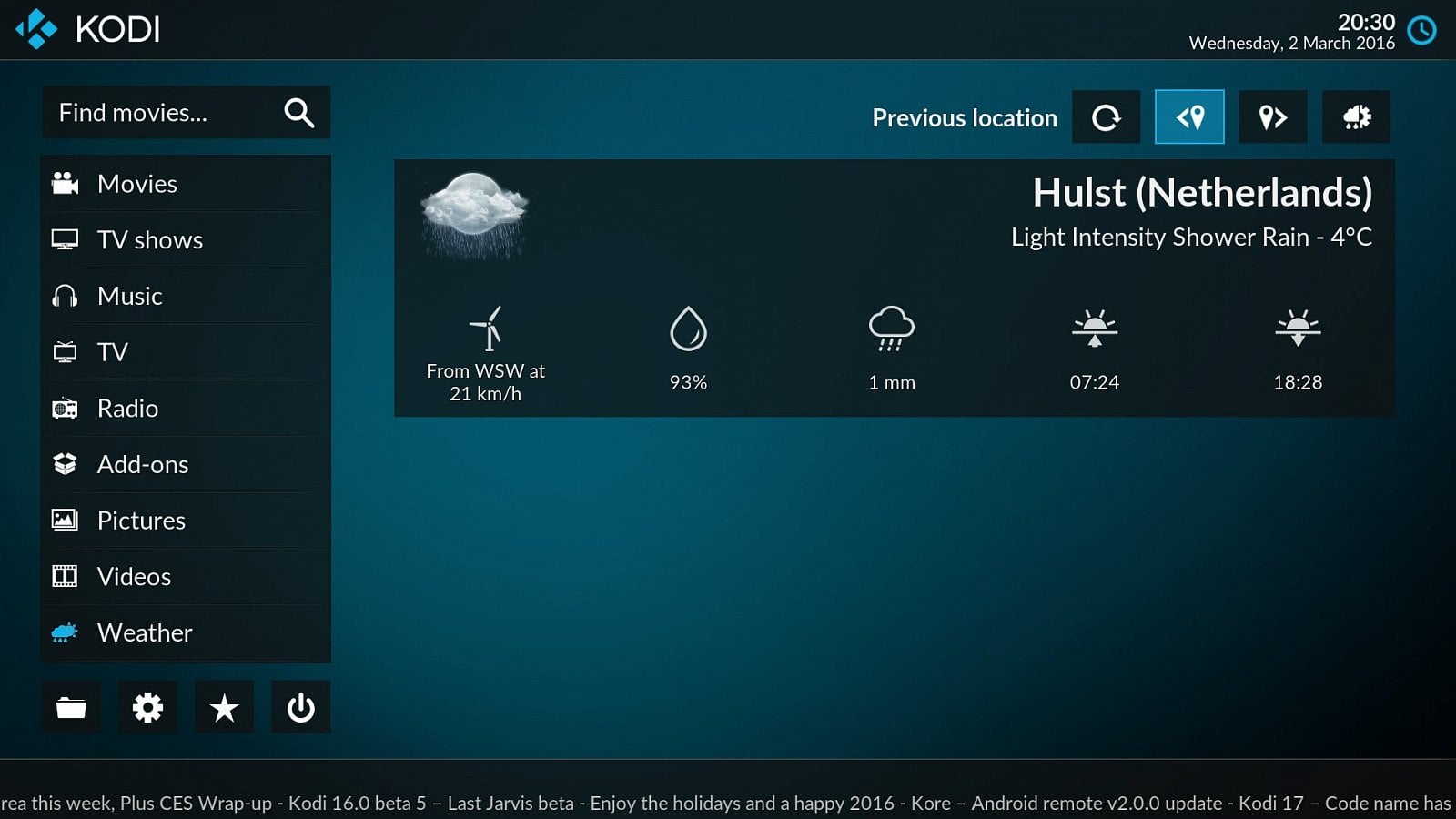 Kodi: nový vzhled Estuary/Estouchy