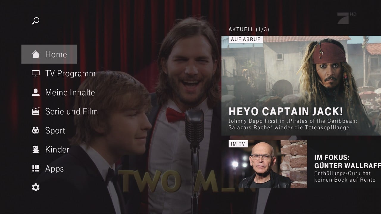 Entertain TV Serien – uživatelské prostředí