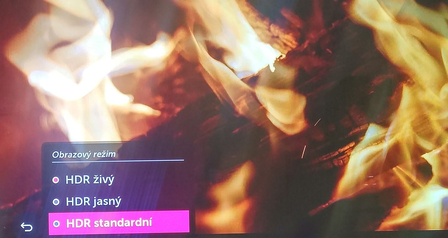 Tři obrazové režimy, které vám televizor dovolí vybrat v okamžiku, kdy detekuje obsah s technologií HDR.