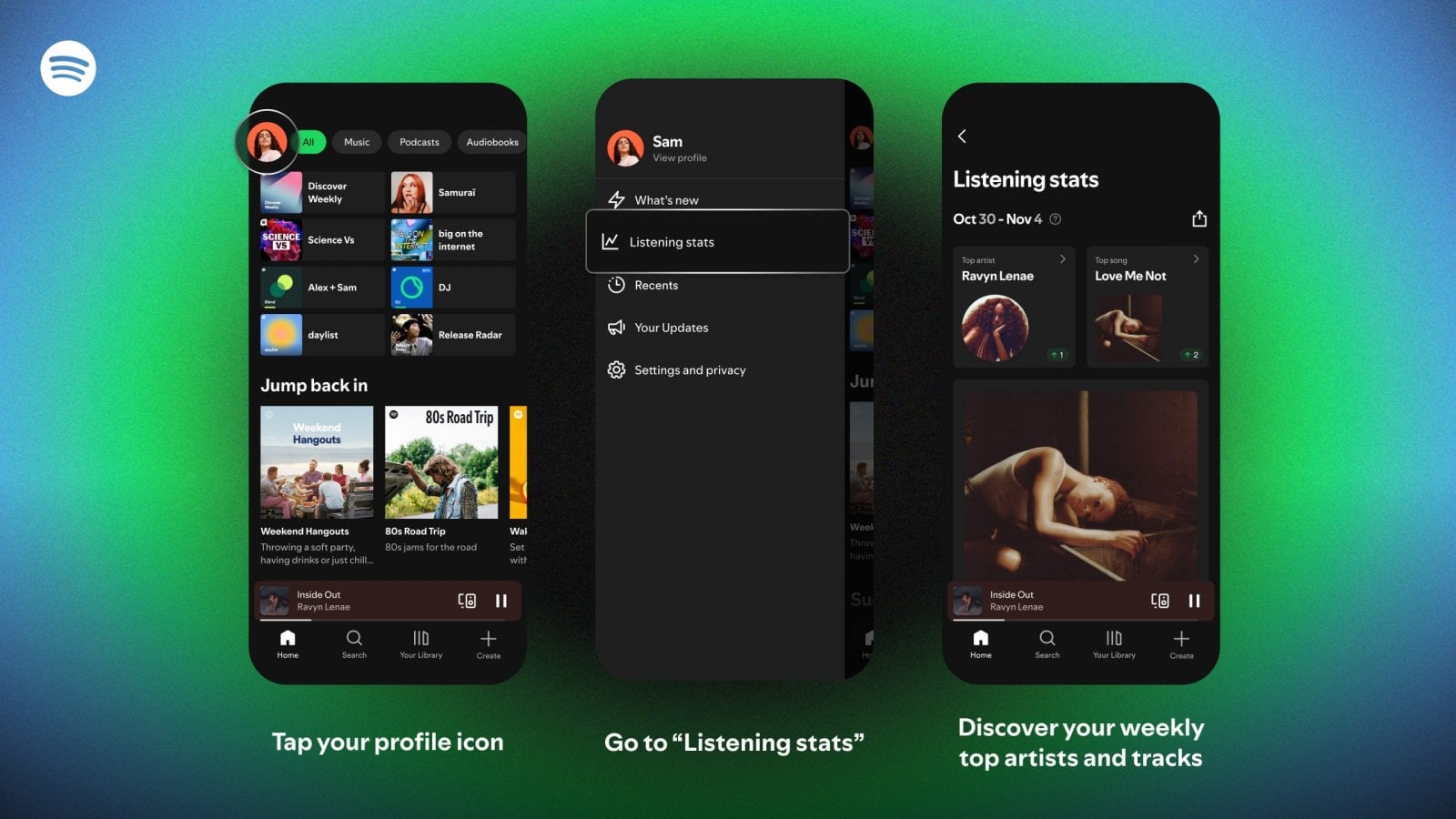 Postup pro Spotify Stats