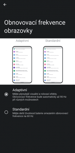 Nastavení obnovovací frekvence obrazovky (zdroj: Cnews)