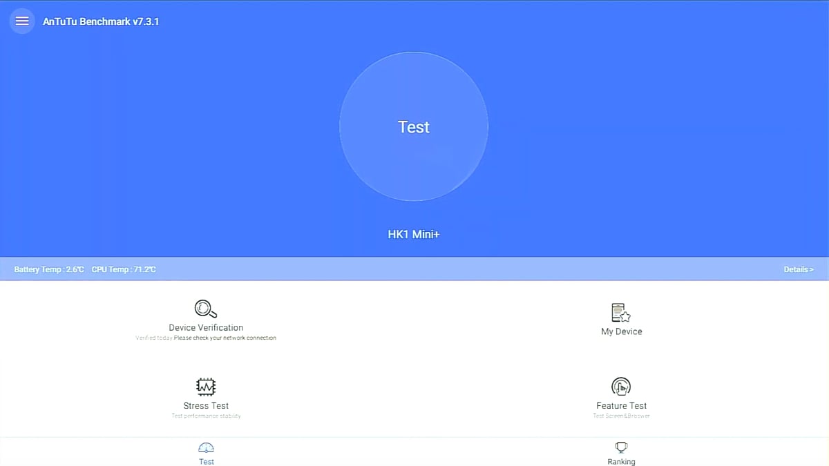 Benchmarky HK1 Mini+ s čipsetem Rockchip 3318