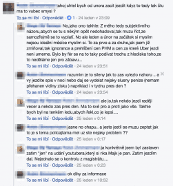 Diskuze řidičů Uber v uzavřené skupině na Facebooku.