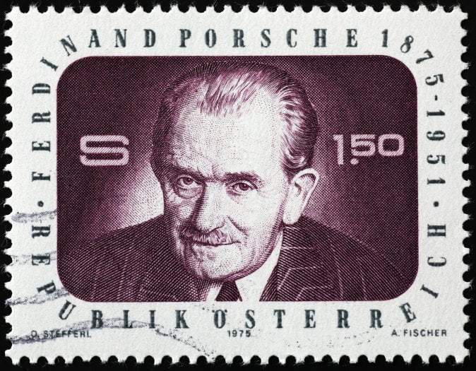 Autor: Shutterstock Rakouská poštovní známka Ferdinand Porsche z roku 1975.