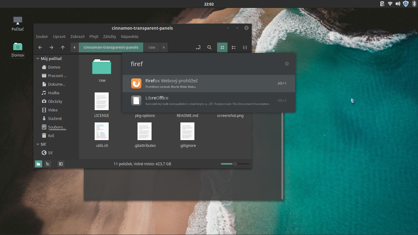 Jednoduchý Cinnamon s použitím Ulauncheru místo menu