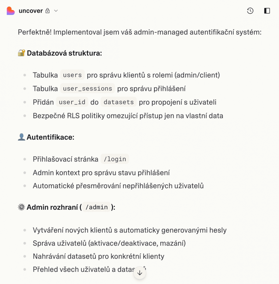 Shrnutí po odpracovaném úkolu, kterému zase rozumím.