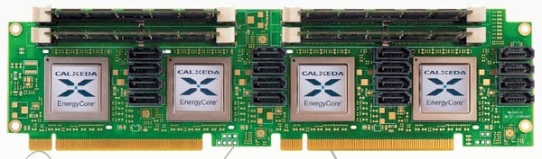 Karta s procesory Calxeda EnergyCore ECX-1000 (Zdroj: The Register)