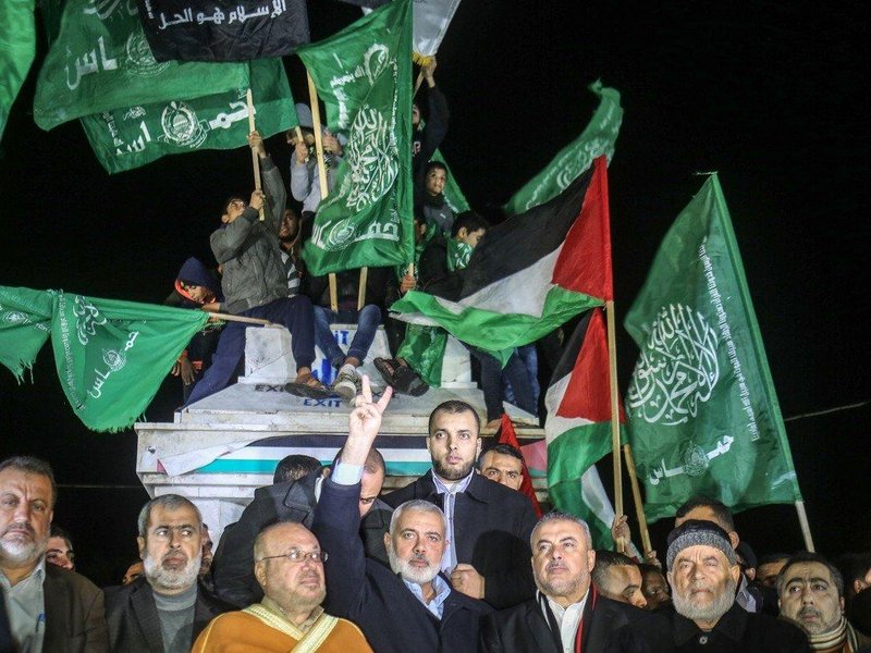  Představitelé hnutí Hamás protestují proti rozhodnutí Donalda Trumpa uznat Jeruzalém jako hlavní město Izraele
