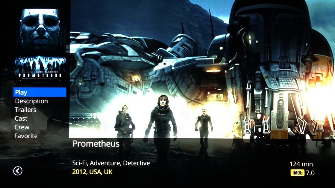 Uživatelské rozhraní Dune HD – katalog multimédií – filmy