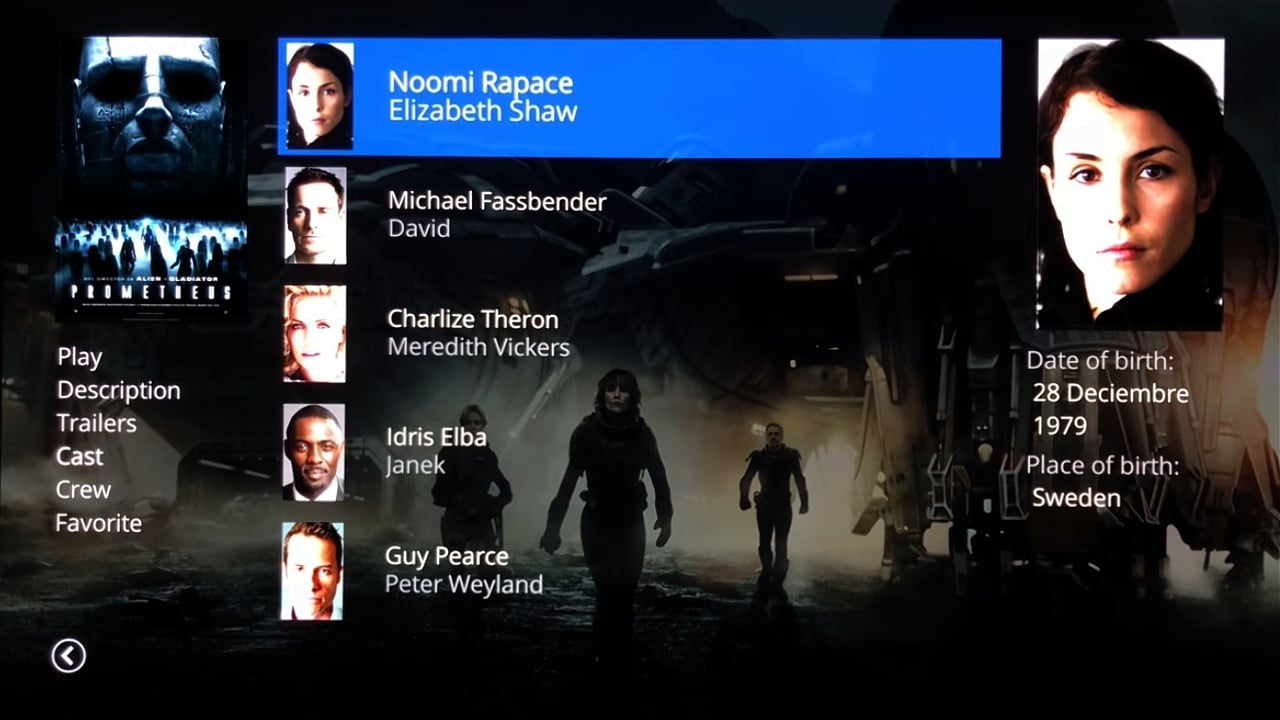 Uživatelské rozhraní Dune HD – katalog multimédií – filmy