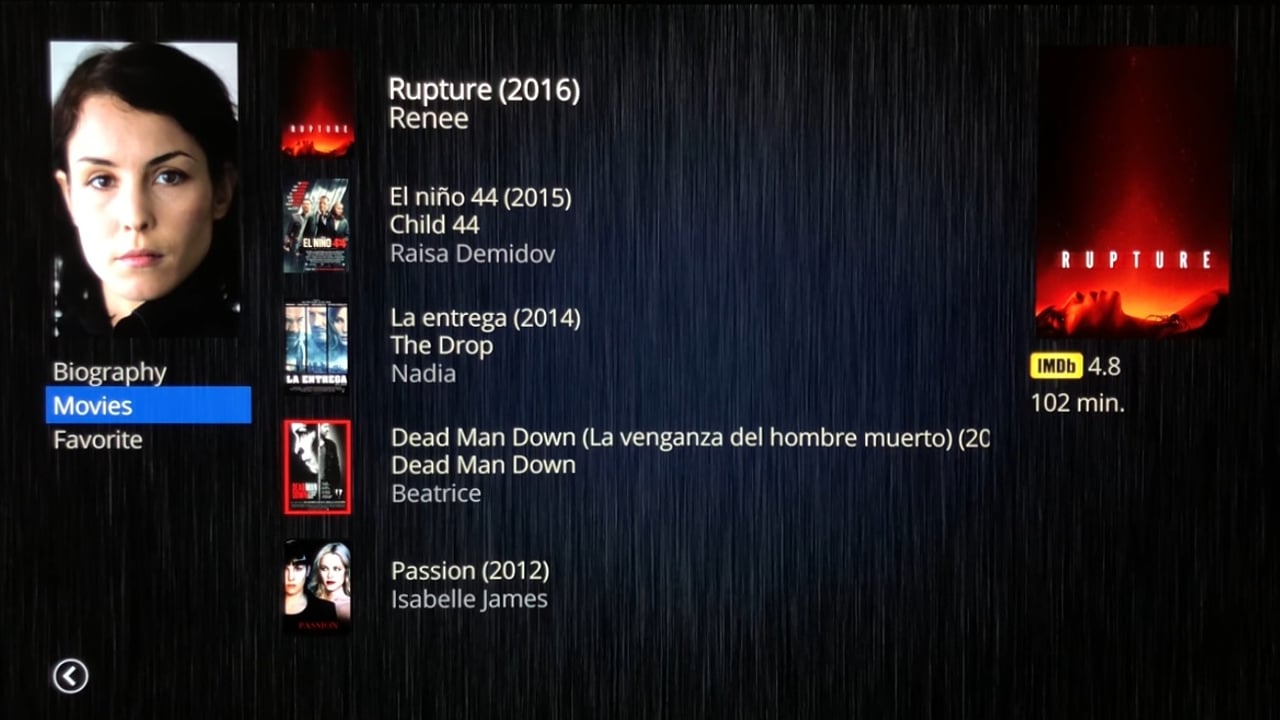 Uživatelské rozhraní Dune HD – katalog multimédií – filmy