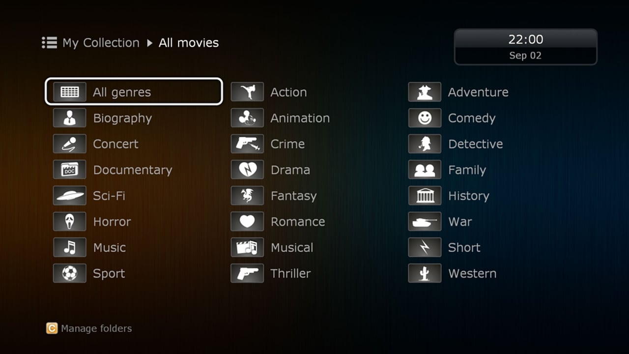 Uživatelské rozhraní Dune HD – katalog multimédií – filmy