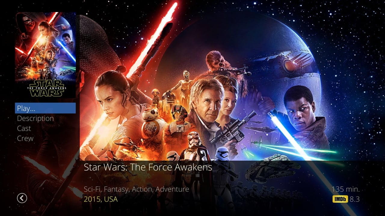 Uživatelské rozhraní Dune HD – katalog multimédií – filmy