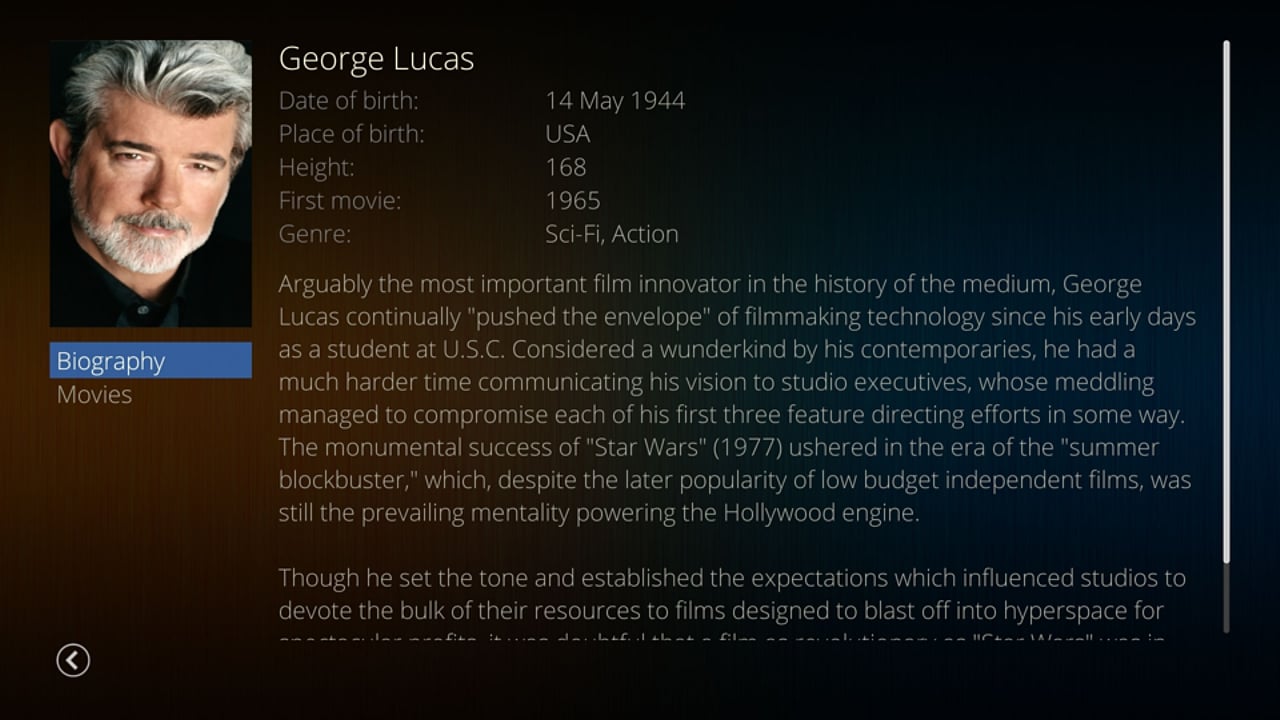 Uživatelské rozhraní Dune HD – katalog multimédií – filmy