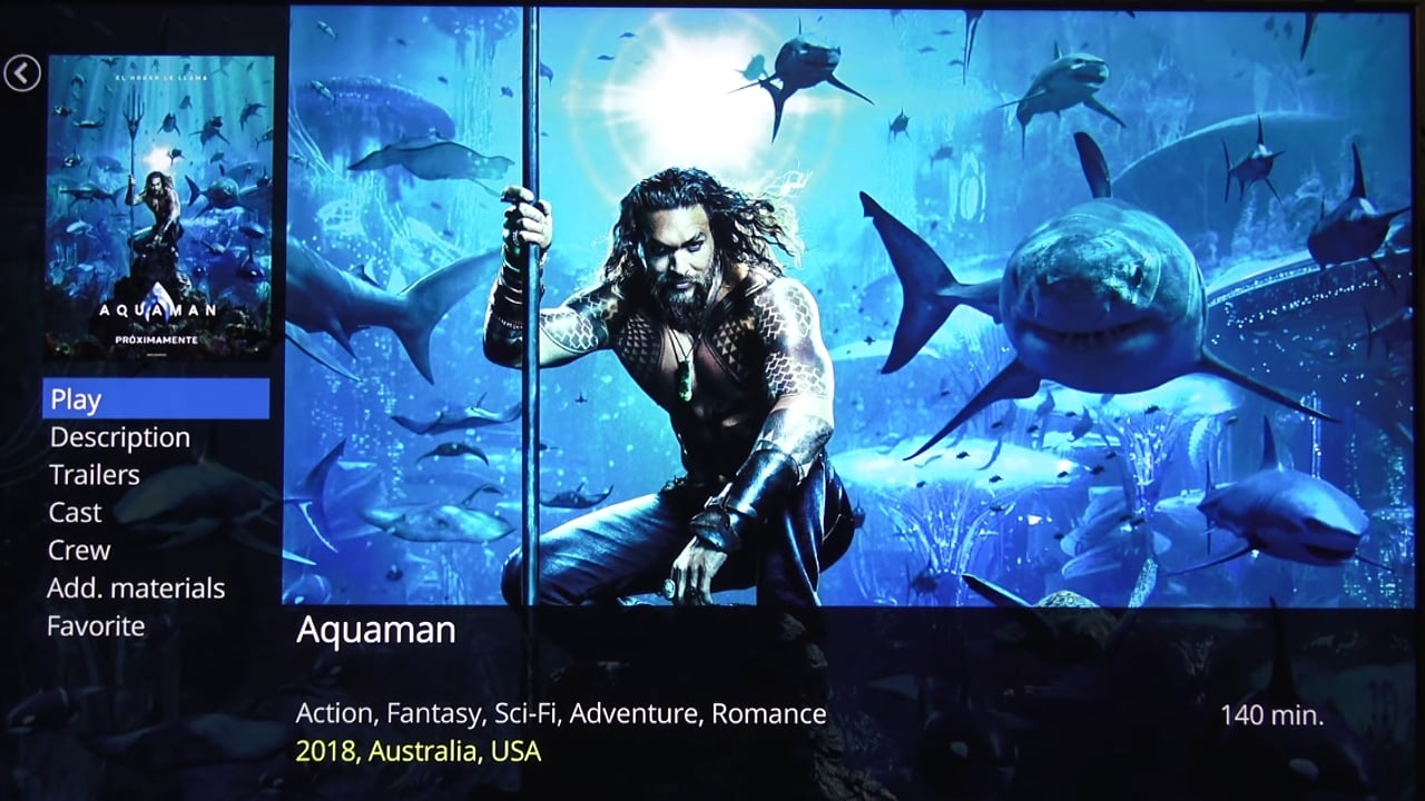 Uživatelské rozhraní Dune HD – katalog multimédií – filmy