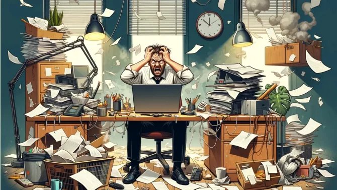 17. 4. 24 / 1x / stres, nervy, práce, papíry