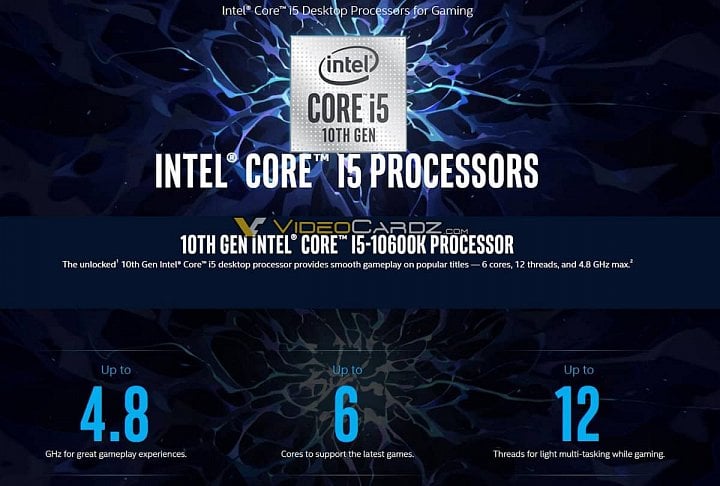 Intel Core i5 10600K promo material VideoCardz