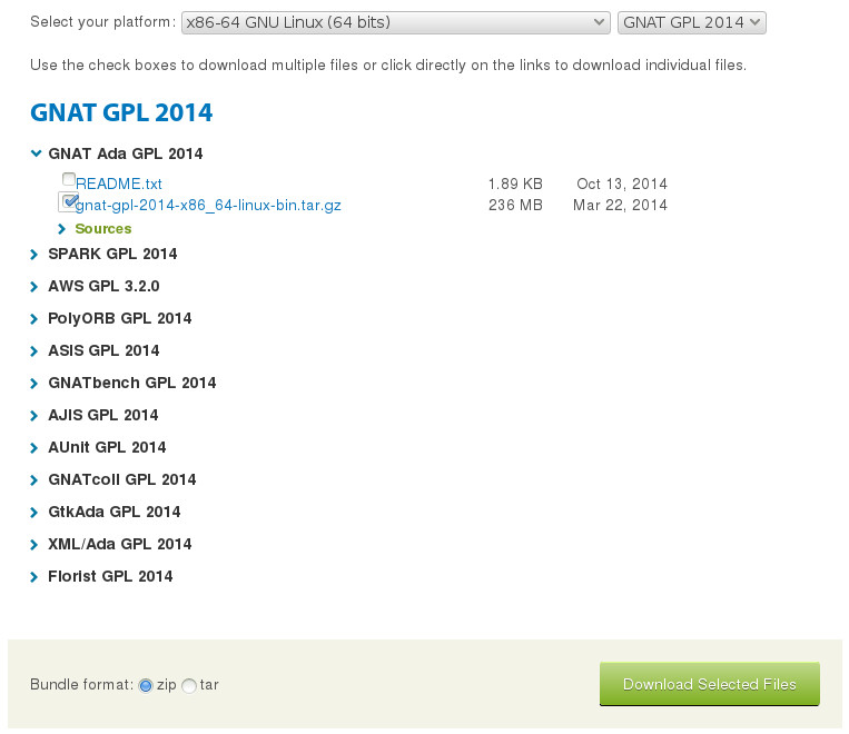 Stažení překladače Ada