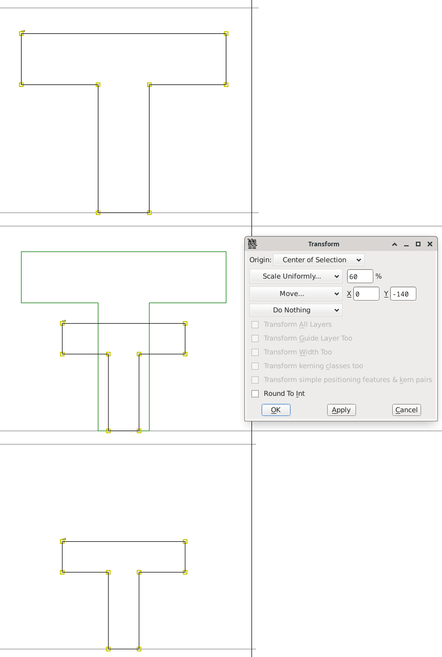 Prostředí programu Fontforge