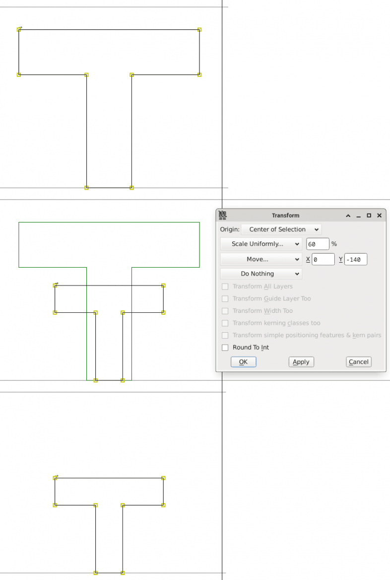 Prostředí programu Fontforge