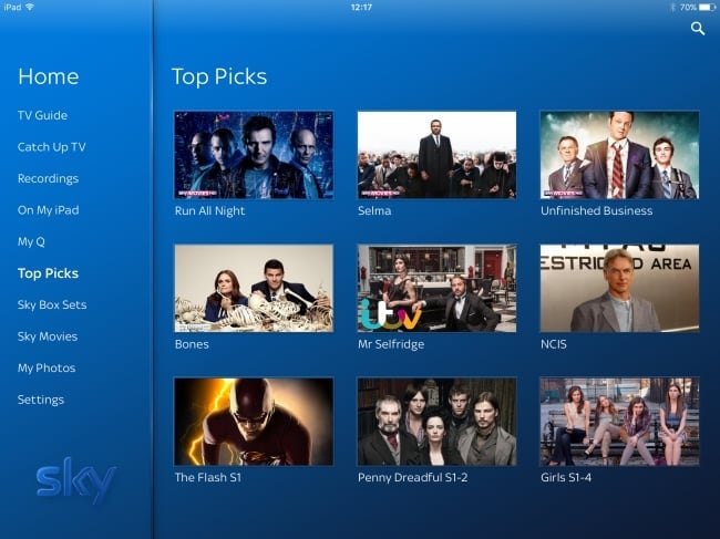 Mobilní aplikace Sky Q