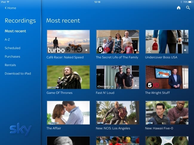 Mobilní aplikace Sky Q