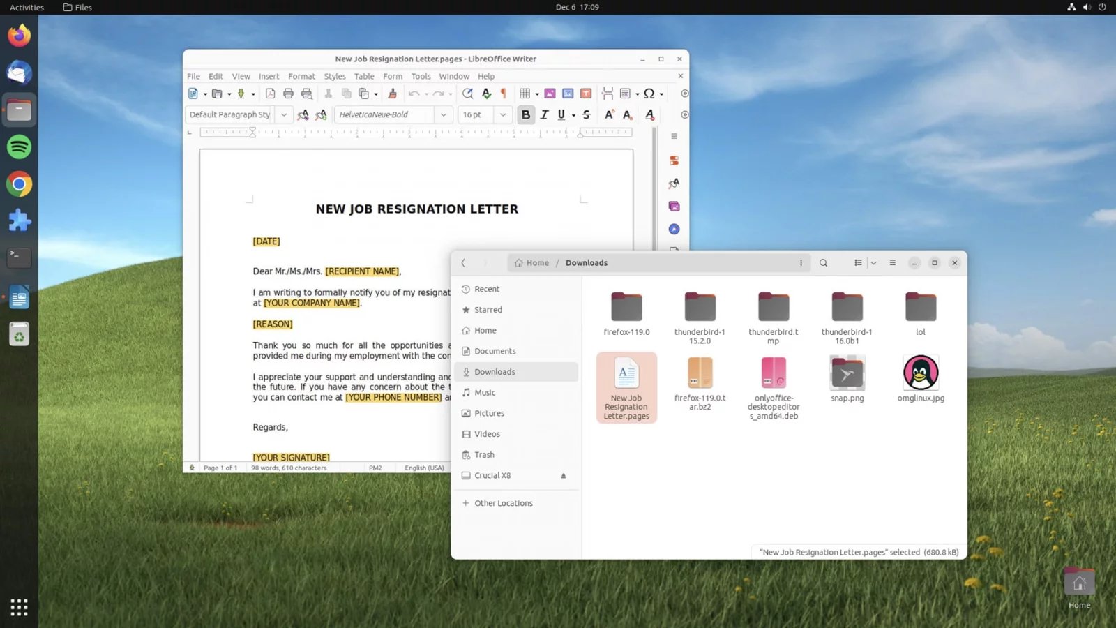 Pages v LibreOffice na Ubuntu